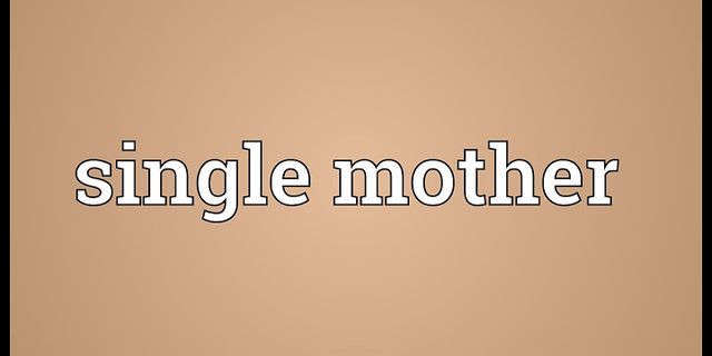 single mother là gì - Nghĩa của từ single mother
