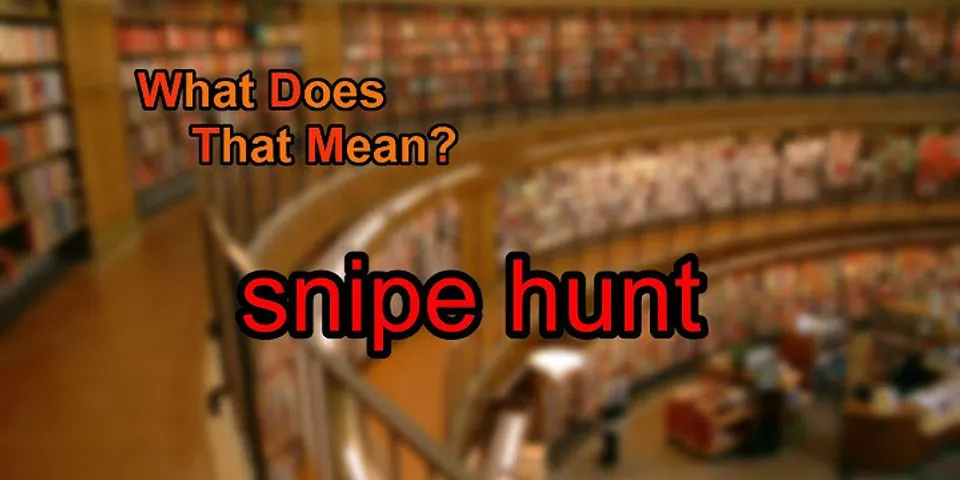 snipe hunt là gì - Nghĩa của từ snipe hunt