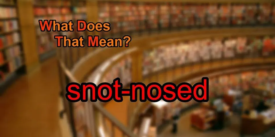 snot nosed là gì - Nghĩa của từ snot nosed