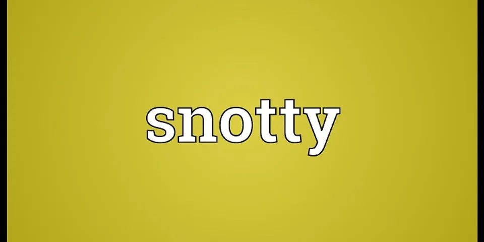 snotty là gì - Nghĩa của từ snotty