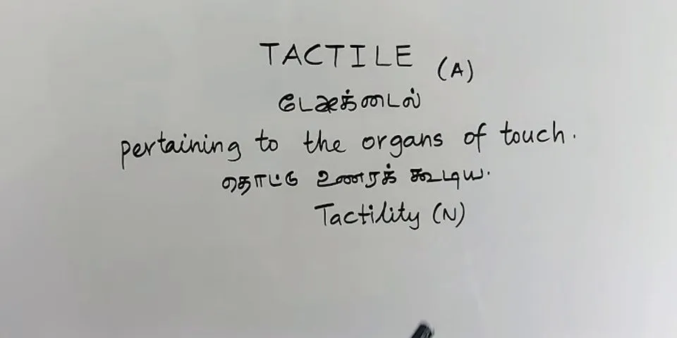 tactile là gì - Nghĩa của từ tactile