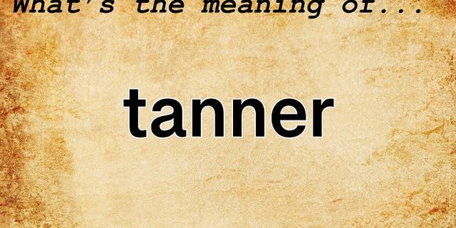 tanner là gì - Nghĩa của từ tanner