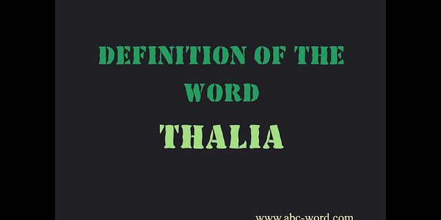 thalias là gì - Nghĩa của từ thalias