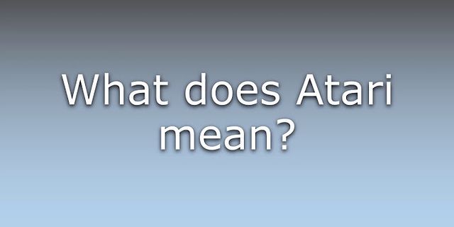 the atari là gì - Nghĩa của từ the atari