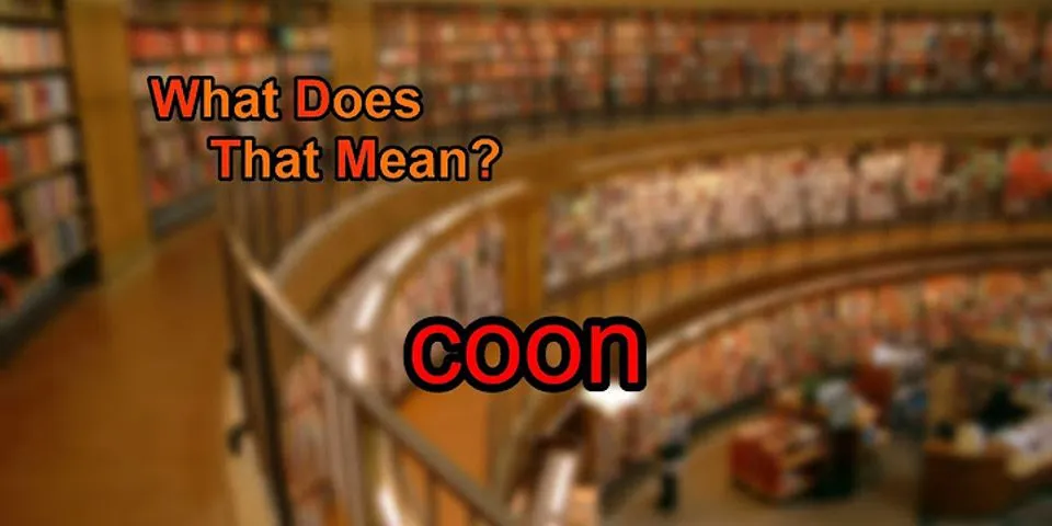 the coon là gì - Nghĩa của từ the coon