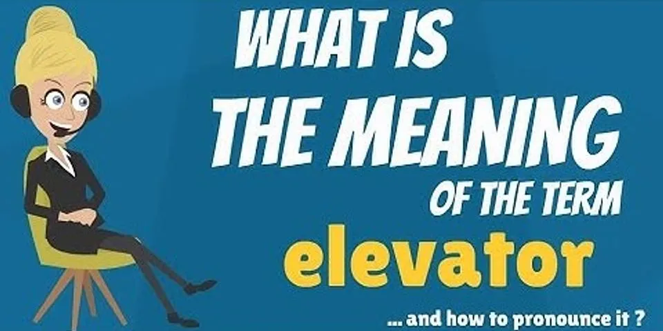 the elevator là gì - Nghĩa của từ the elevator