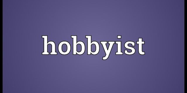 the hobbyist là gì - Nghĩa của từ the hobbyist