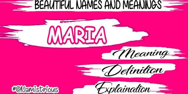 the maria là gì - Nghĩa của từ the maria