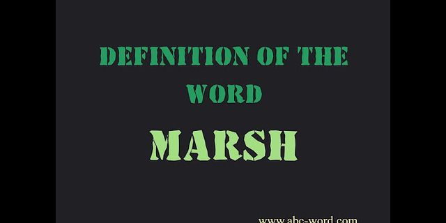 the marsh là gì - Nghĩa của từ the marsh