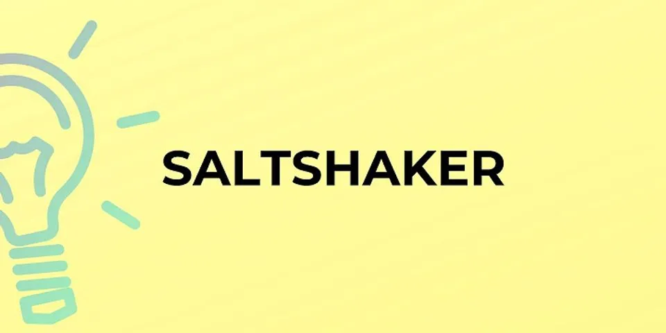 the salt shaker là gì - Nghĩa của từ the salt shaker