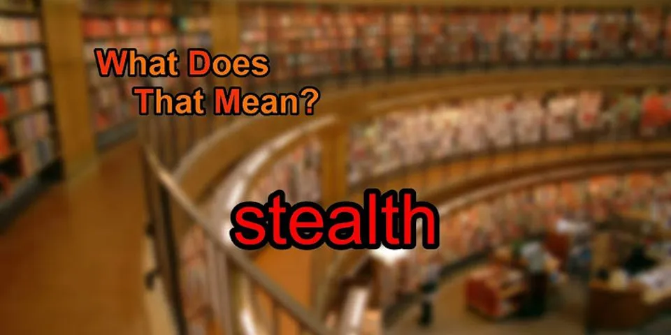 the stealth là gì - Nghĩa của từ the stealth