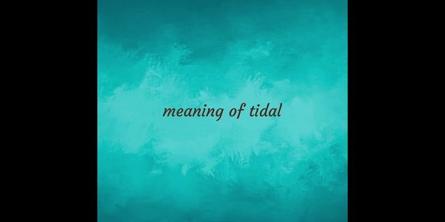 tidal là gì - Nghĩa của từ tidal