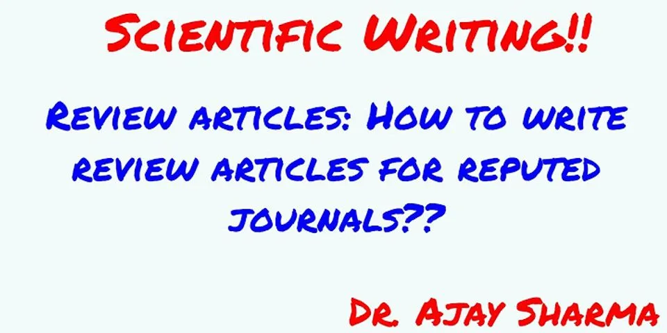 Topics for review articles