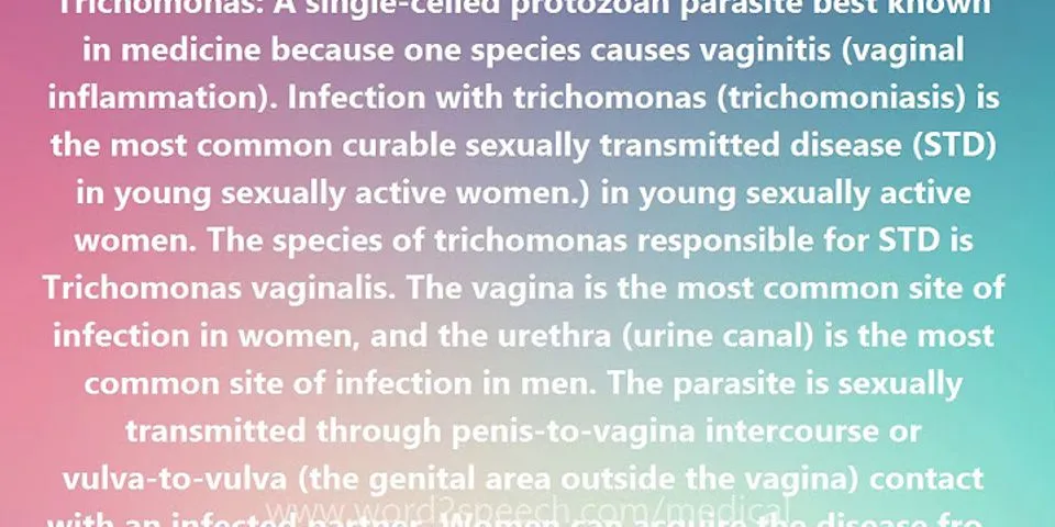 trichomoniasis là gì - Nghĩa của từ trichomoniasis