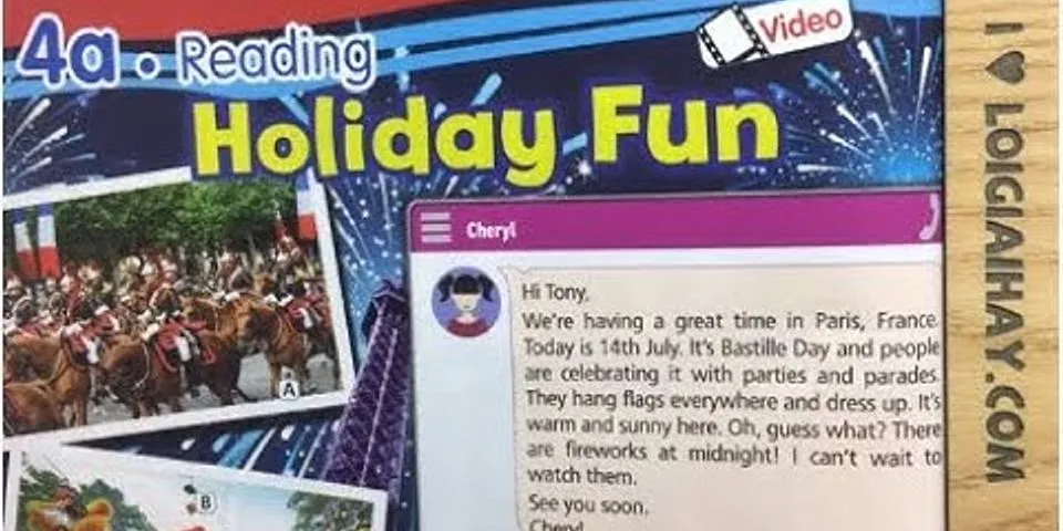Vocabulary – 4a. reading - unit 4: holidays! - tiếng anh 6 - right on!