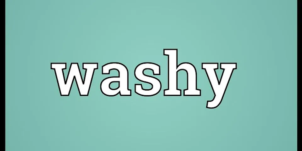 washie washie là gì - Nghĩa của từ washie washie