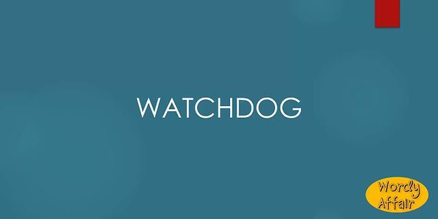 watchdog là gì - Nghĩa của từ watchdog