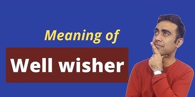 well wisher là gì - Nghĩa của từ well wisher
