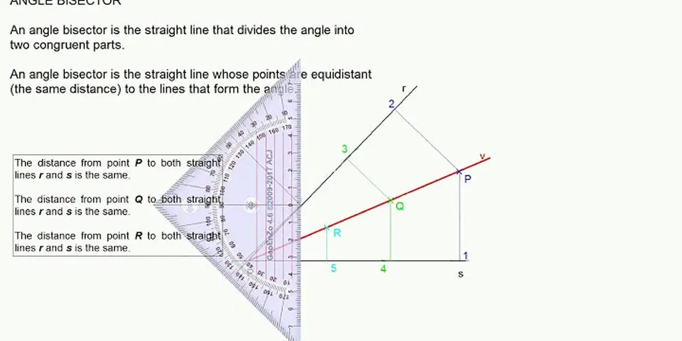 What are the properties of an angle bisector
