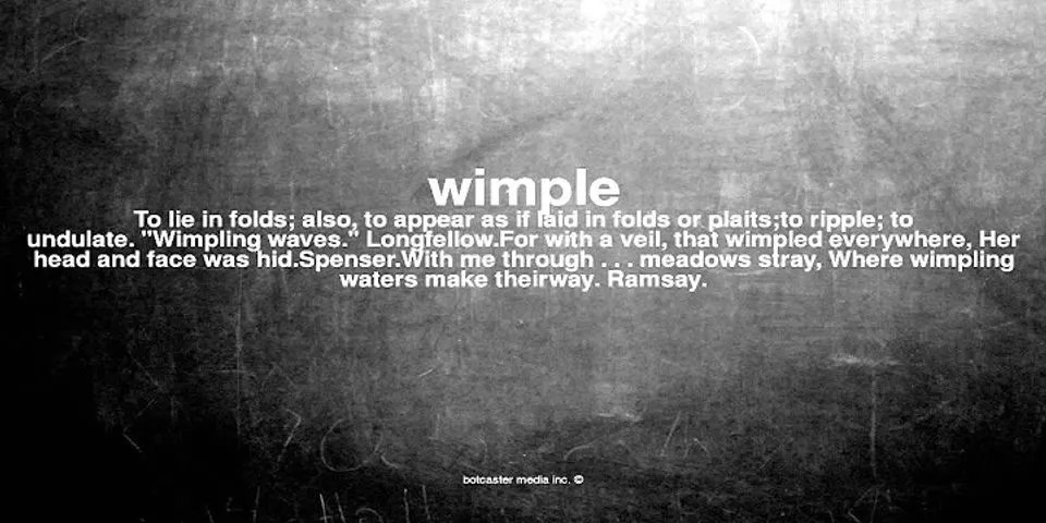 wimple là gì - Nghĩa của từ wimple