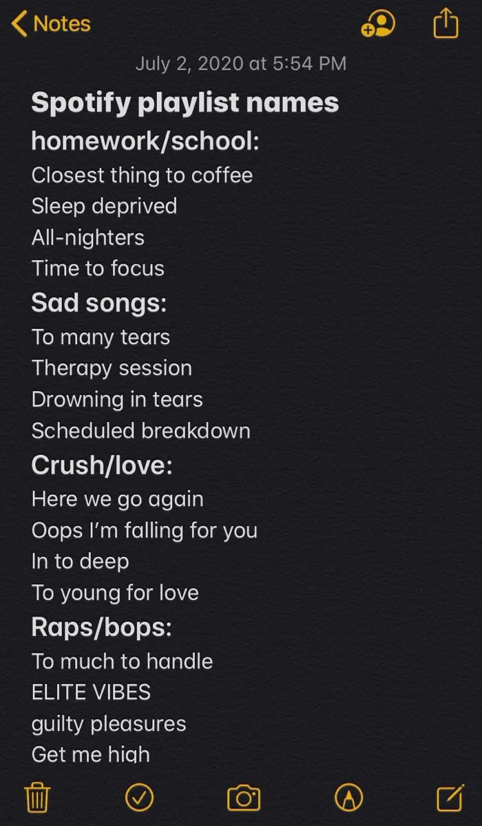 Spotify playlist names for crush